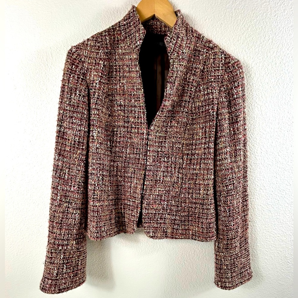 Lafayette 148 Multi Color Wool Tweed Blazer Jacket, Size 6